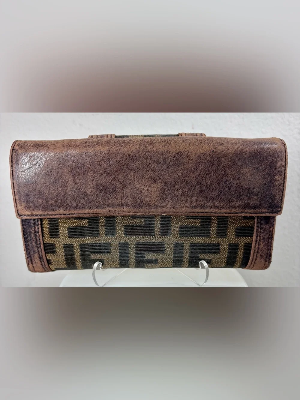 Fendi Zucca Crescent Logo  Wallet